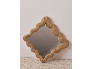 Настенное зеркало из растительного волокна с рамкой