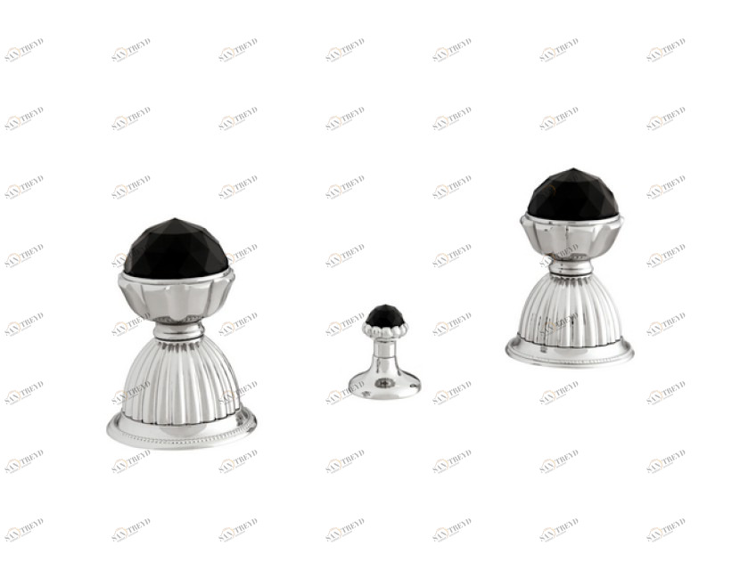 033222.N00.00 Биде с тремя отверстиями и черными кристаллами swarovski Золото 24К Mestre Artica