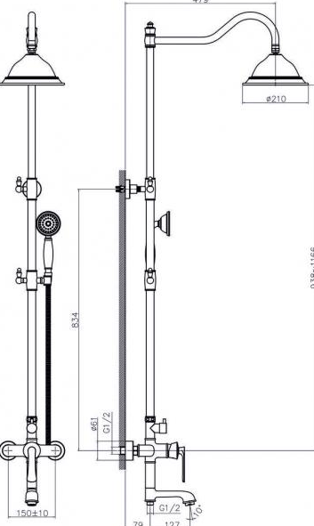 Душевая стойка Rush Flores FLB0835-99 бронза 1152112 - Вид №1