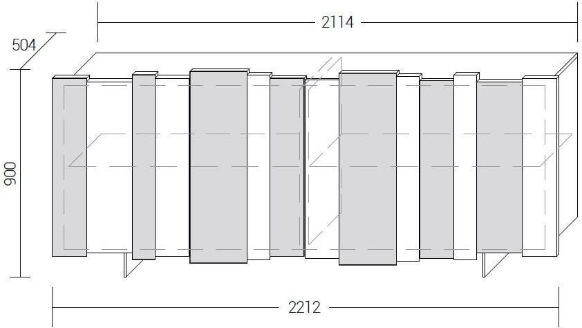 Dall'Agnese Буфет лакированный с распашными дверцами Stripe sun-id-1377842 - Вид №3