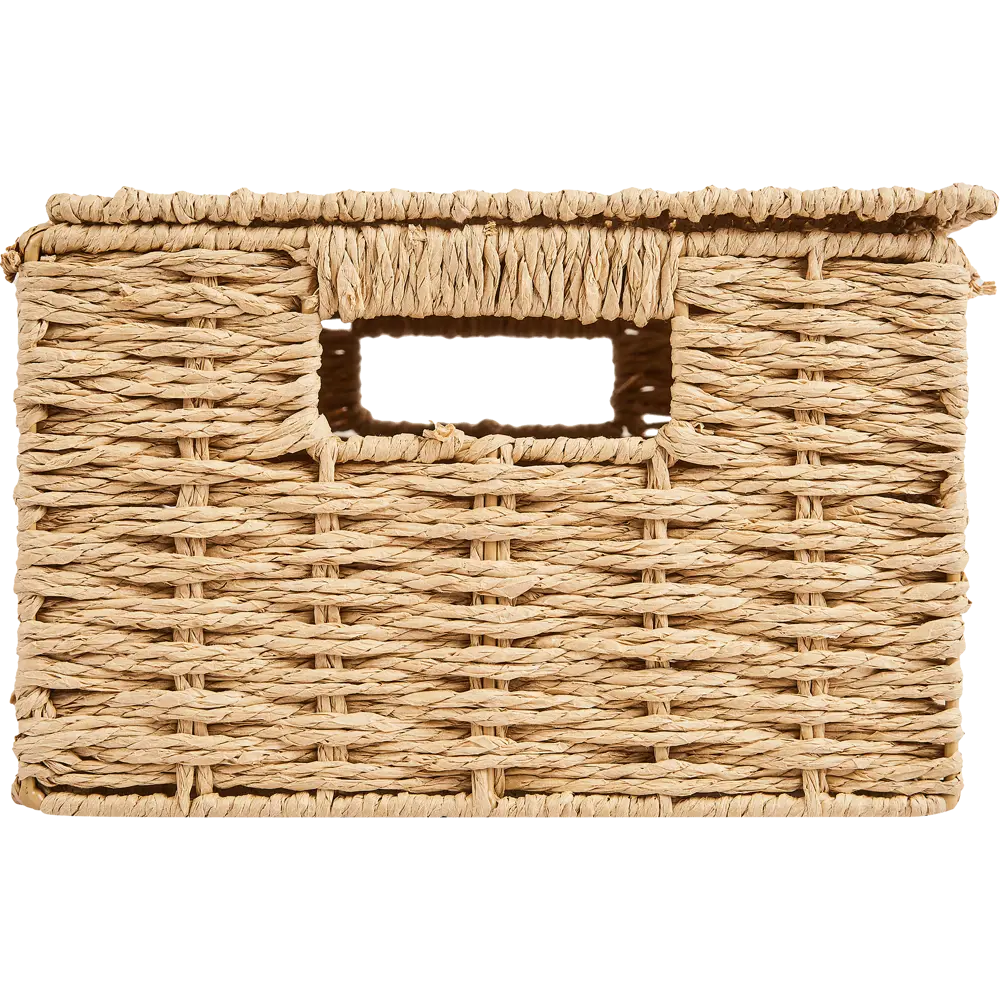 Корзина с крышкой для хранения 31x15x23 см бумага цвет бежевый SPACEO Kub STLM-2131078 - Вид №3