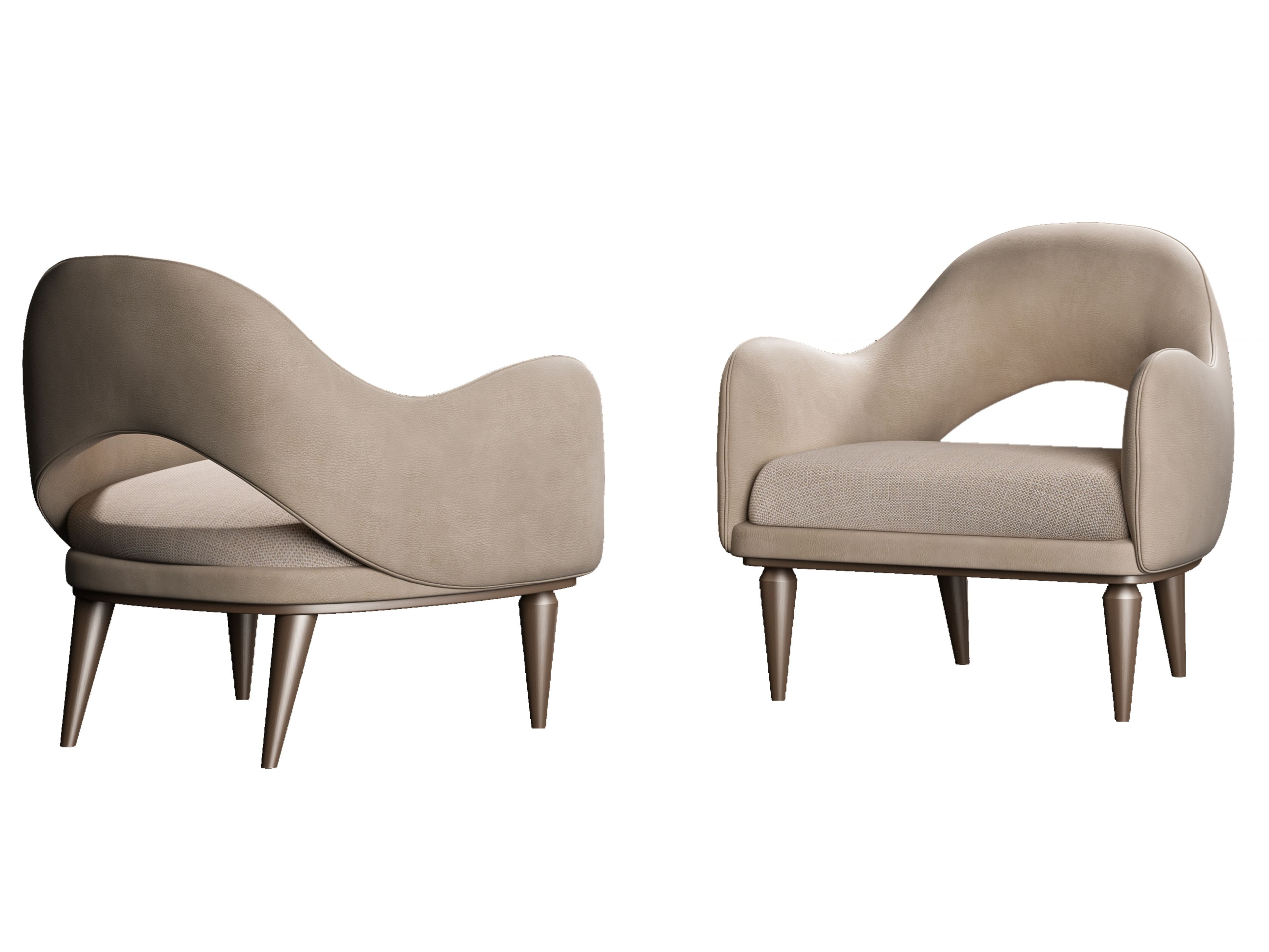 Кожаное и тканевое кресло с подлокотниками CPRN HOMOOD Cocoon ARCH-00143018 - Вид №1