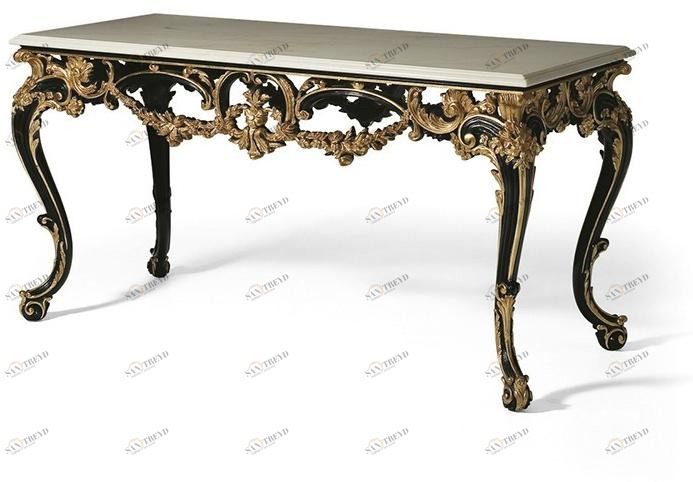 OAK Лакированная консоль с мраморной столешницей в стиле барокко Galleria sun-id-1472531