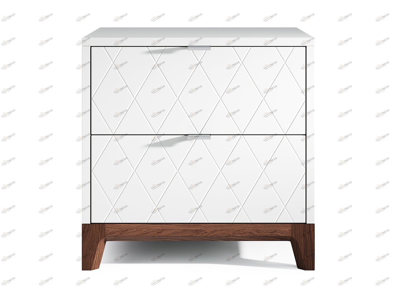 Тумбочка прикроватная белая с 2 ящиками Case THE IDEA  210316 Белый 