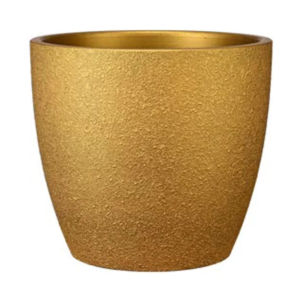 Кашпо Саванна Бутон овальное 36.4×33 см 22 л золотистый 89351732 Santreyd STLM-1580062