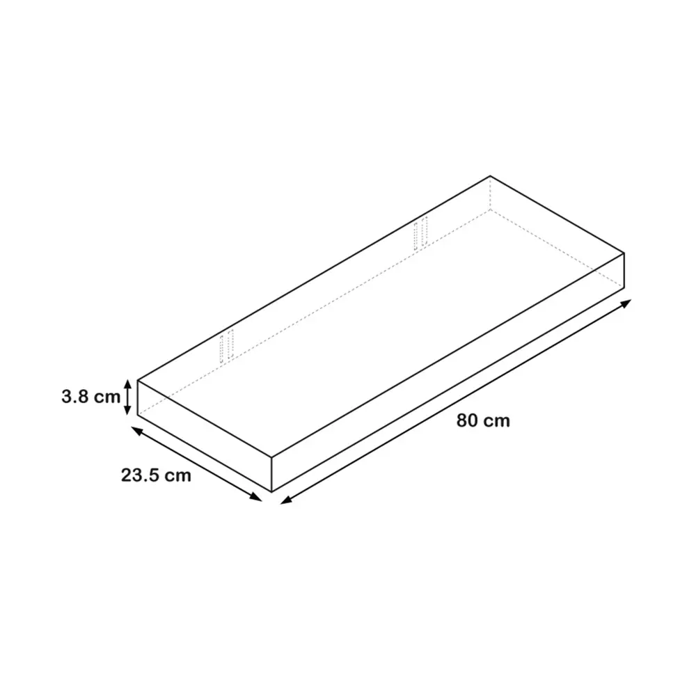 Полка мебельная прямая 80x23.5x3.8 см МДФ цвет светло-серый SPACEO STLM-2145892 - Вид №4