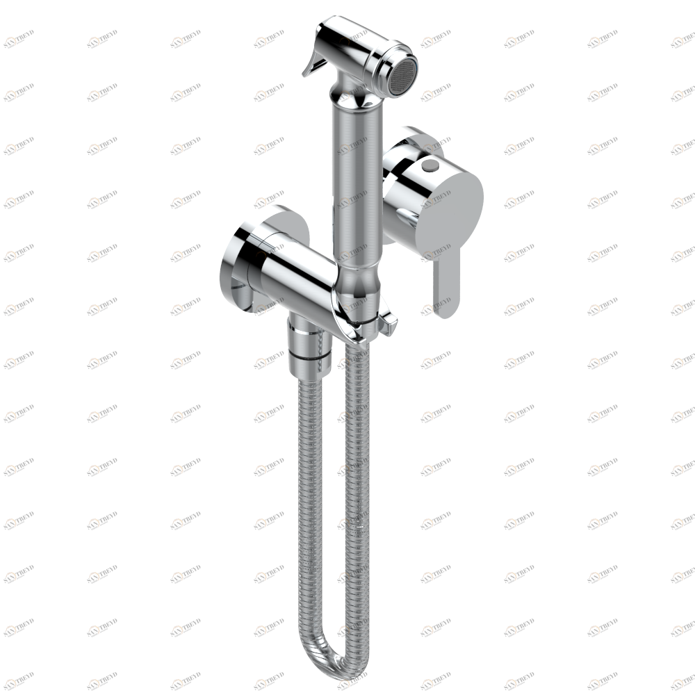 G6B-5840/MBG Комплект для душа, включающий смеситель, армированный шланг 1 м 25 см, ручной душ с курковым распылителем, выход из стены и предохранительный запорный клапан Thg-paris Metamorphose с рукоятками Хром G6B 5840/MBG A02 CAT.A