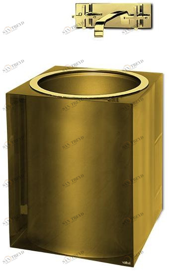 2608023 Подвесная раковина настенная овальная Vallvé Gold gloss белая