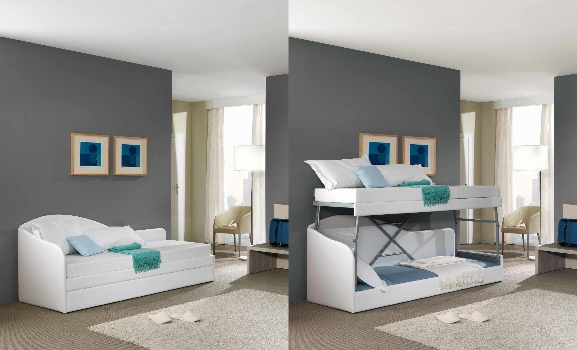 Ткань двухъярусный диван-кровать MOBILIFICIO SANGIORGI ATENE ARCH-00073575 - Вид №3