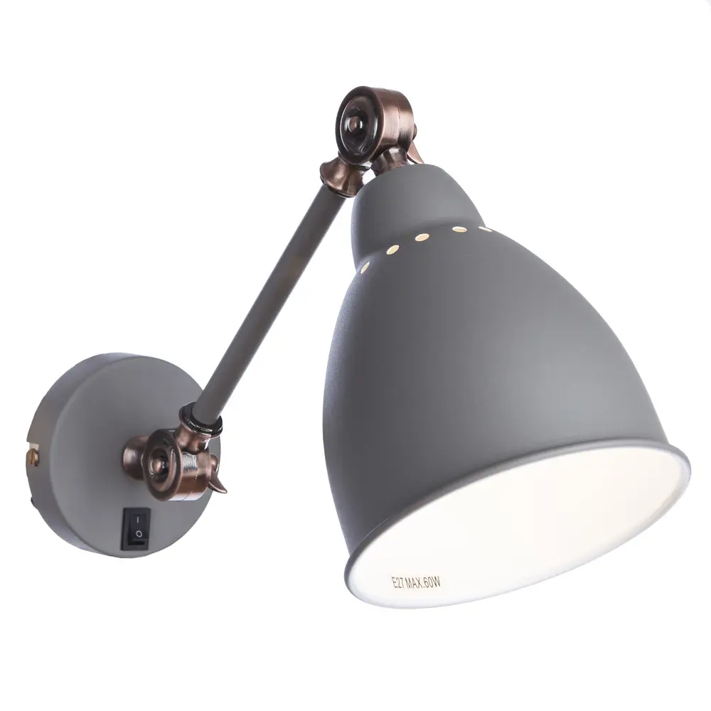 Бра Braccio 1xE27x60 Вт цвет серый матовый 18639013 STLM-2049586 Arte Lamp 