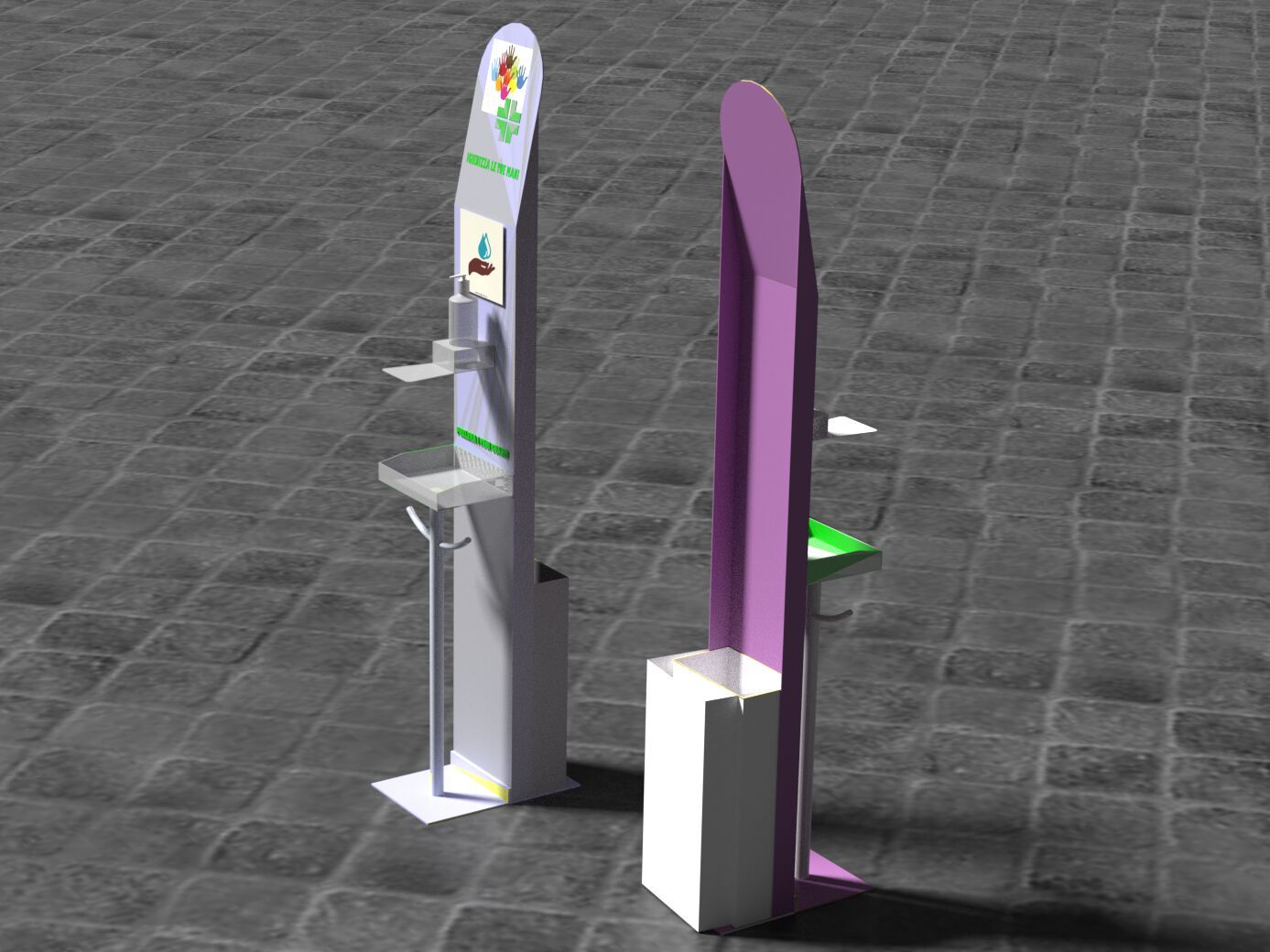 Металлический дезинфицирующий дозатор геля CITYSì MINOSTAND ARCH-00082455