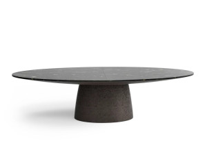 Овальный стол из стекловолокна с мраморным верхом