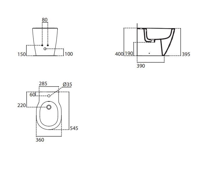 Напольное биде с переливом Ideal Standard ARCH-00098055 - Вид №2