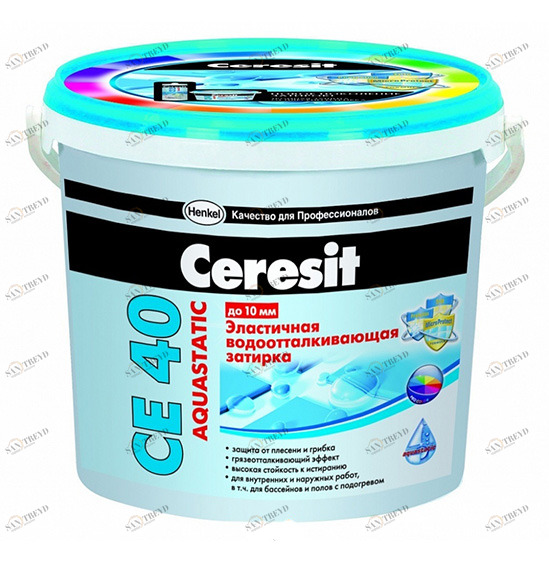 Затирка №07 Aquastatic CE 40 серая 2кг (ведро) CERESIT 16377 2544119