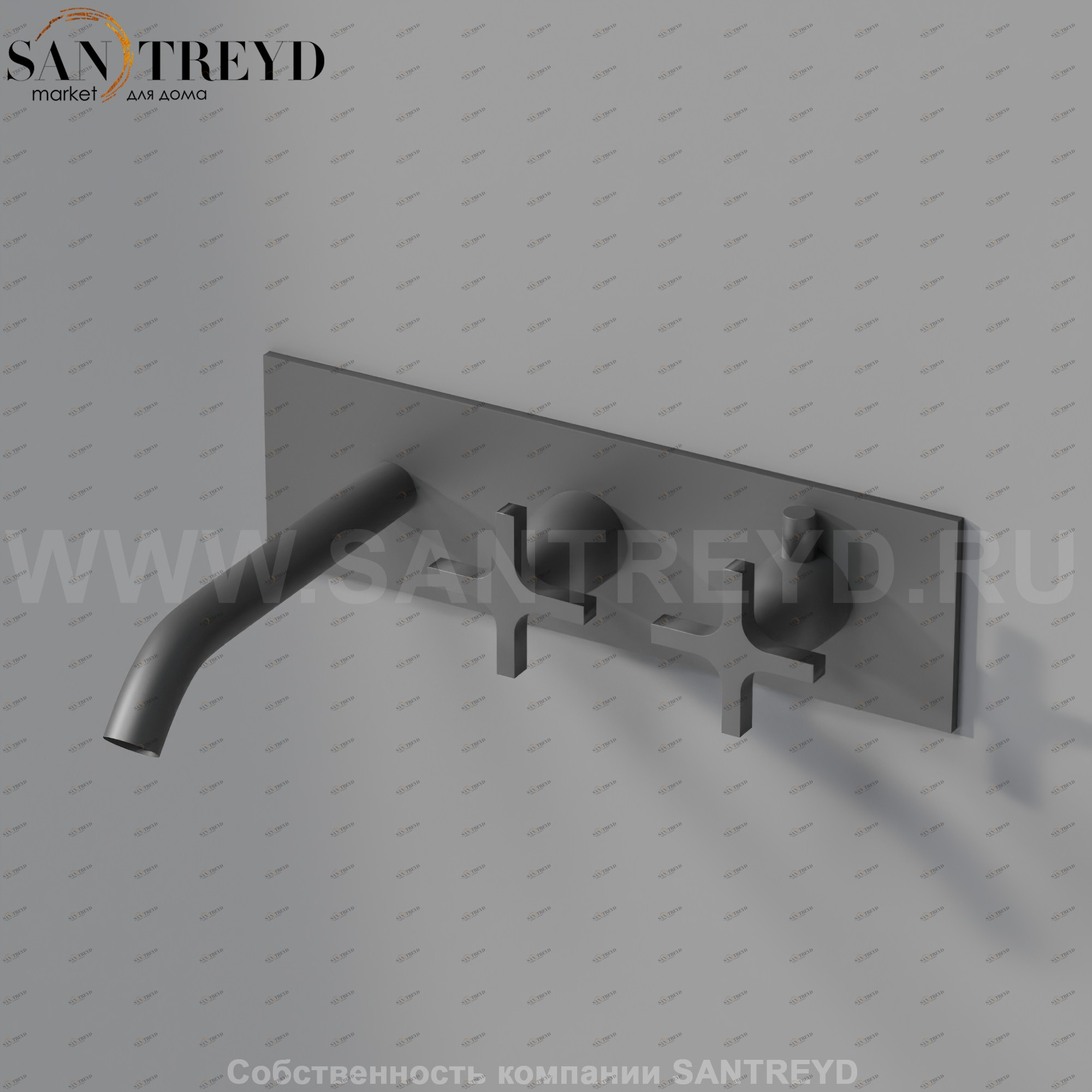 Встроенный термостат AMEM342E MEMORY для ванны черный матовый Agape