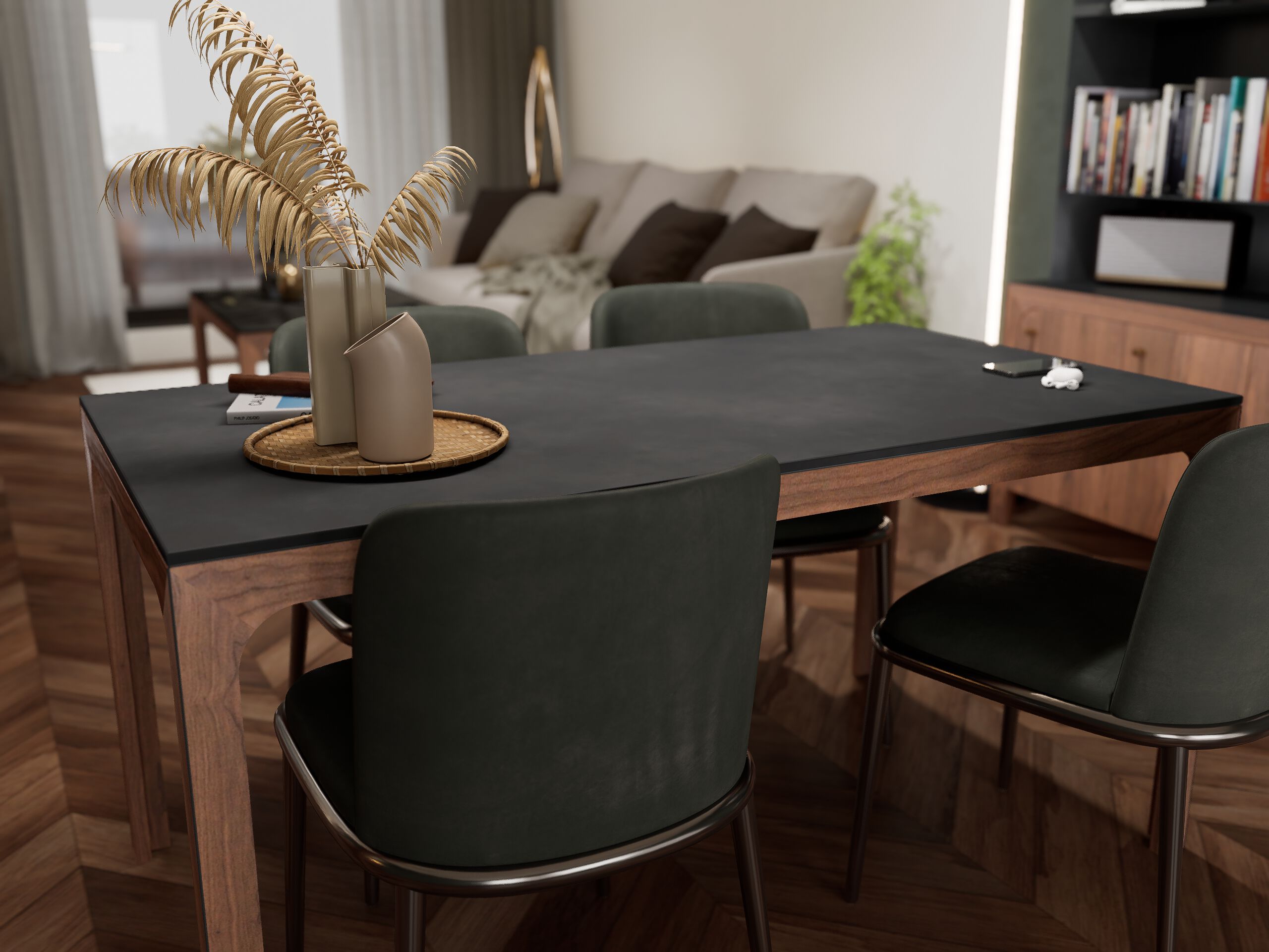 Стол из орехового дерева с столешницей из смолы Antoine Perdrieau Marietti ARCH-00041486 - Вид №1