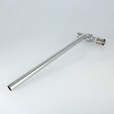 VTm.282.N.201520 Пресс-фитинг – тройник с хромированной трубкой Valtec 15 мм, 20х15х20, 30 см  - Вид №7