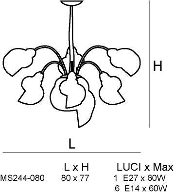 Siru Люстра из муранского стекла Chiocciola Ms 244-080 - Вид №2