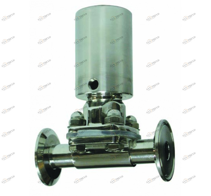 GENEBRE 2946 06 Хомуты мембранного клапана приводятся в действие пневматически. Привод с пружинным возвратом Н.З 