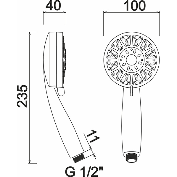 AGD 20.1402 P  Лейка для душа  ARGO kran agd201402p - Вид №1