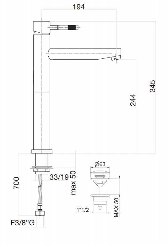 44CR5291 Смеситель для раковины Fiore Xenon - Вид №2