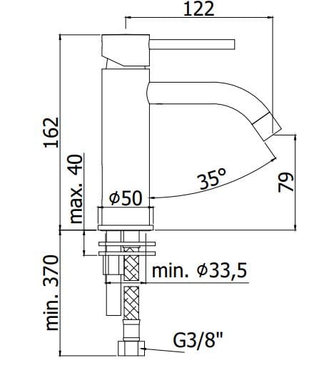 Смеситель для раковины RUBINETTERIA PAFFONI Light ARCH-00021868 - Вид №10