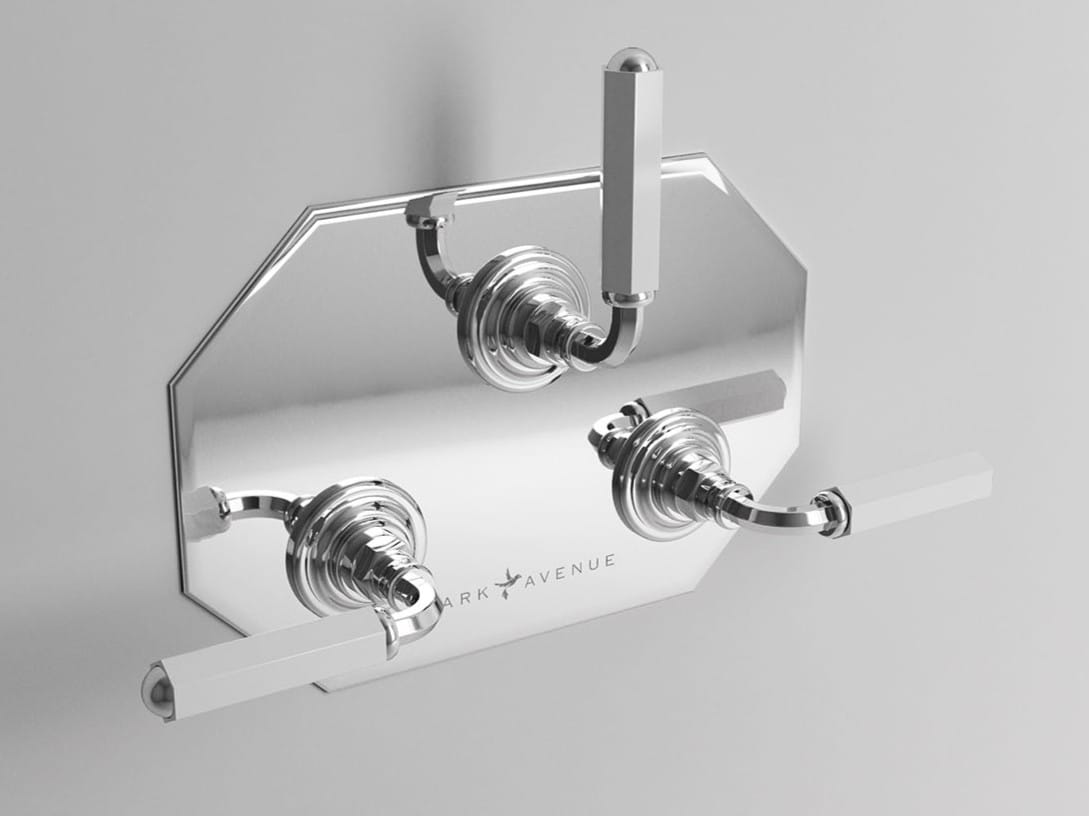 Встраиваемый смеситель для душа с 3 отверстиями и переключателем Park Avenue Dark White ARCH-00082314 - Вид №1