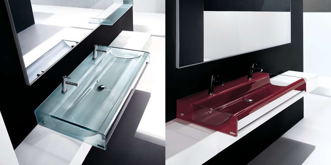 Комбинация ванной комнаты KU 62 в отделке Shine 108 G88 Rosso /  L58 Bianco MILLDUE KUBIK KUBIK62 - Вид №3