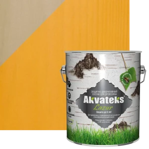 Антисептик АКВАТЕКС для защиты древесины с эффектом полуглянца, цвет Калужница 2.7 л 87273261