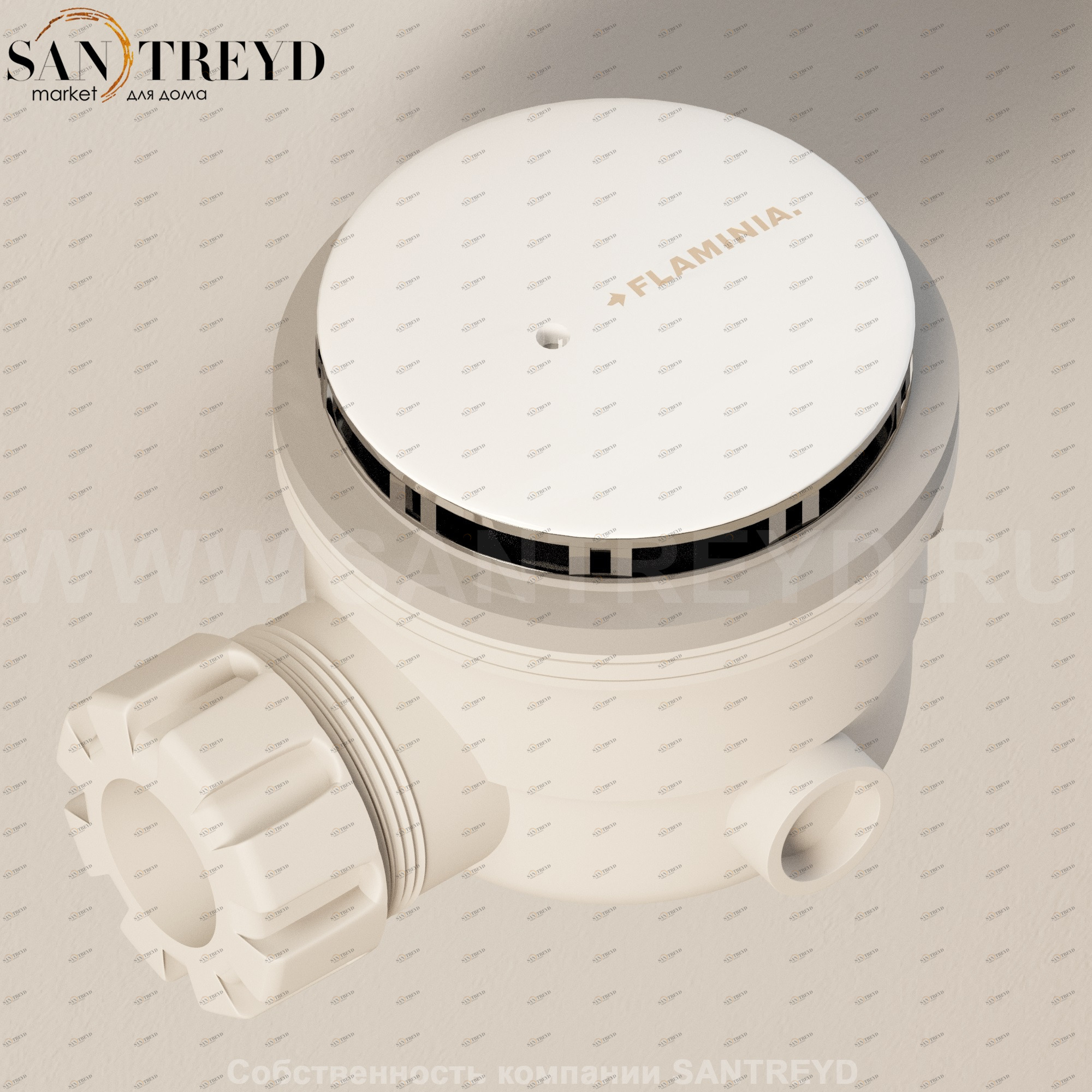 Flaminia PLFC Донный клапан с белой накладкой для душевого поддона PLFC.9016 Ceramica Flaminia Ricambi PLFC9016