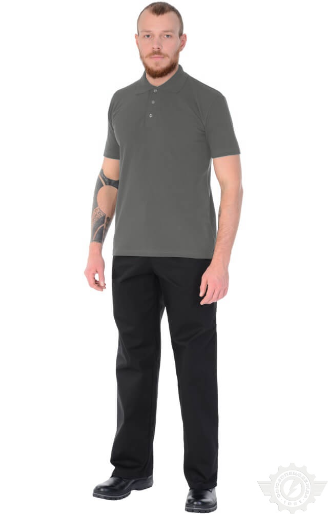 66371 Тенниска-поло темно-серая  Одежда для салонов красоты  размер L (50) Спецодежда  - Вид №8
