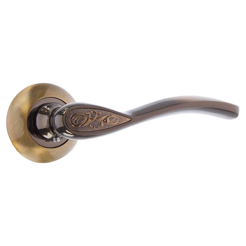 Ручки дверные на розетке Lorena 102, ЦАМ, цвет кофе 15462401 STLM-2146432 