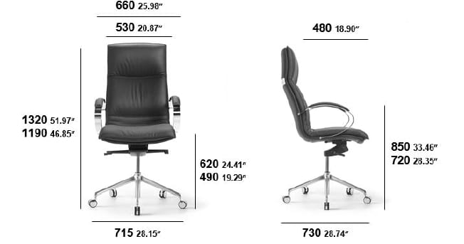 Кожаное офисное кресло с колесами SITIA Sabal ARCH-00105572 - Вид №2