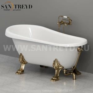 105593 Ванна с ножками и внешней системой слива-перелива 170 см цвет Белая глазурь Kerasan RETRO Италия