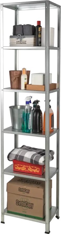 91705445 Стеллаж металлический Veranda Жираф XXL 40x183x27 см нагрузка до 20 кг оцинкованная сталь цвет стальной серый STLM-1093515