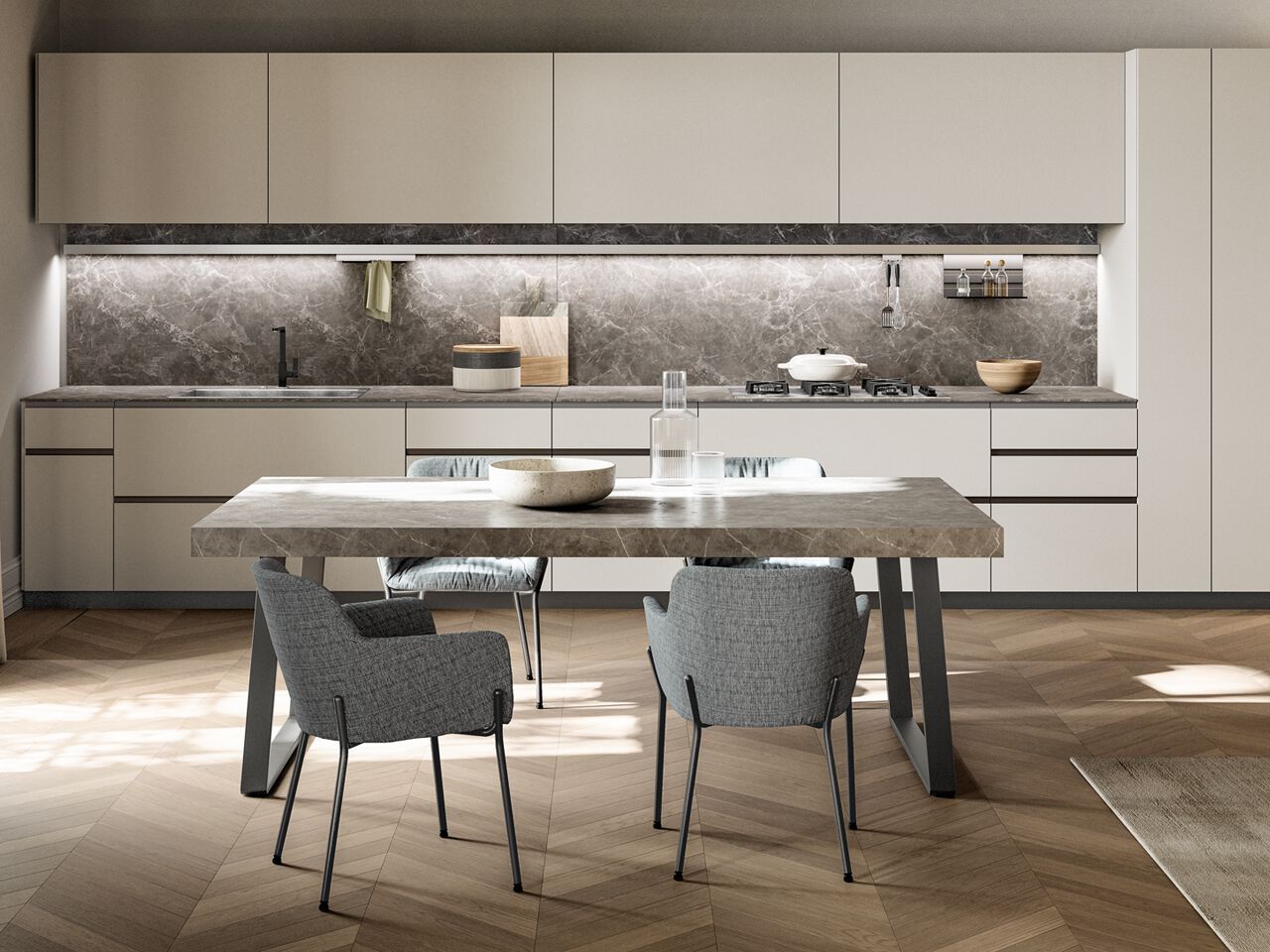 Мягкий тканевый стул с подлокотниками Santalucia Mobili Homy ARCH-00078004 - Вид №2