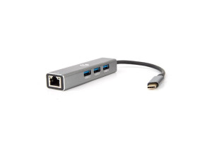 16201430 Кабель-концентратор USB 3.1 Type-C /m - RJ-45+3port USB 3.0/f, Aluminum Shell DH311A VCOM