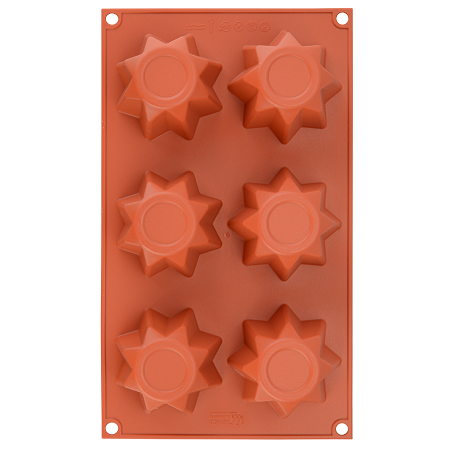 26.100.00.0065 Форма для приготовления кексов mini pandoro, 34 х 18 х 6 см, силиконовая, красная Silikomart  - Вид №8