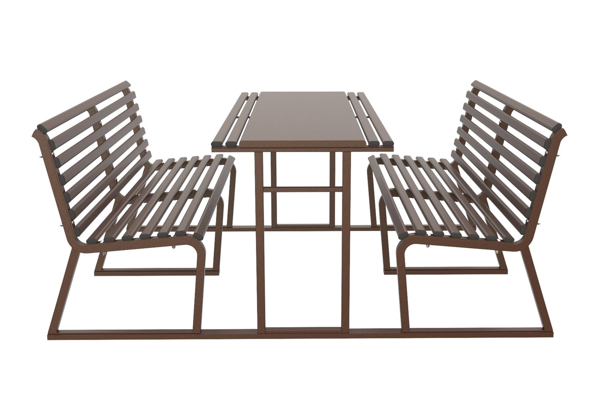 Прямоугольный стол для пикника из оцинкованной стали со встроенными скамейками Lazzari город ARCH-00152532 - Вид №1