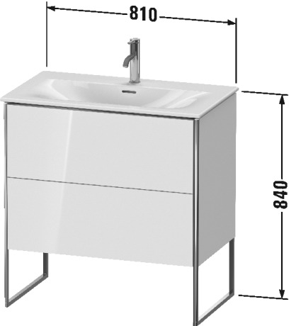 XS452408585 XSquare Тумбочка напольная Белый глянцевый лак Duravit - Вид №1