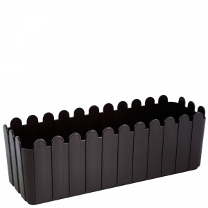 85650178 Горшок цветочный Заборчик балконный 16.5x16x49 см v12 л пластик коричневый