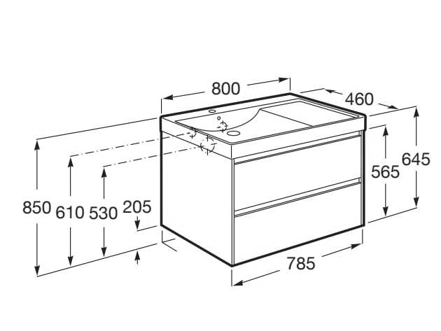 Деревянный подвесной умывальник с ящиками Roca Ona ARCH-00143040 - Вид №34