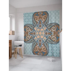 93782381 Штора для ванной JoyArty Мысли в цветочных лепестках из ткани, 180x200 см с крючками STLM-1421105