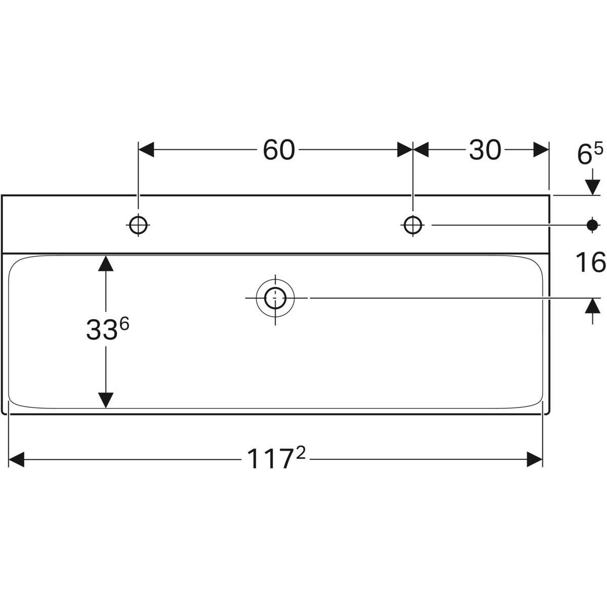 Прямоугольная двойная раковина Geberit Xeno2 ARCH-00089039