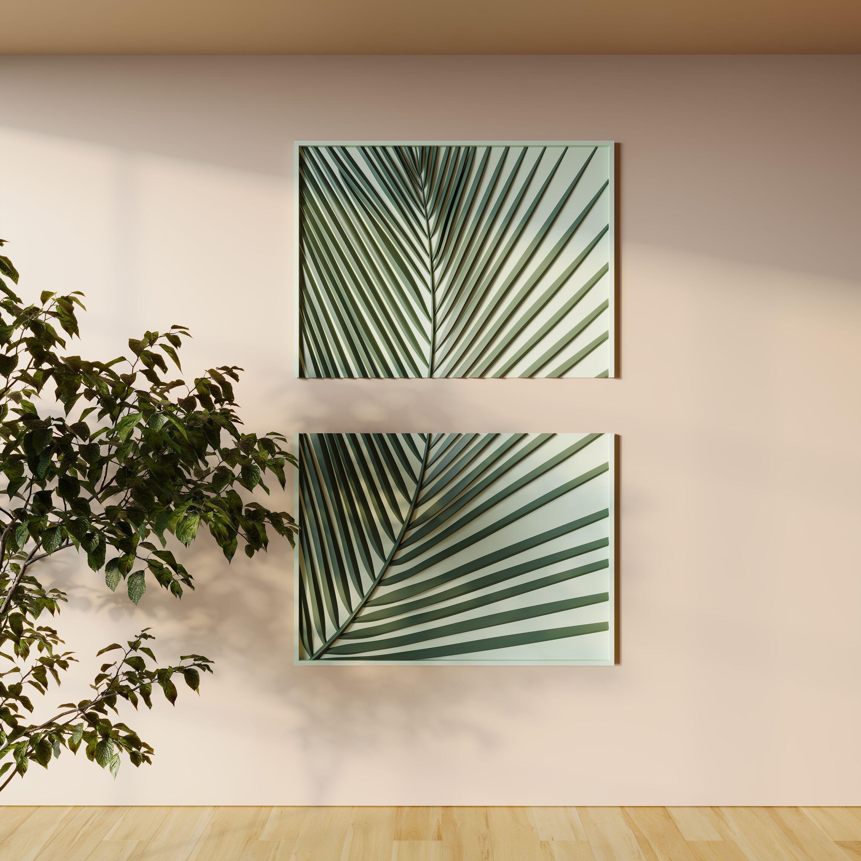 Трехмерная декоративная гипсовая панель WallDeco LEAF ARCH-00072138 - Вид №3