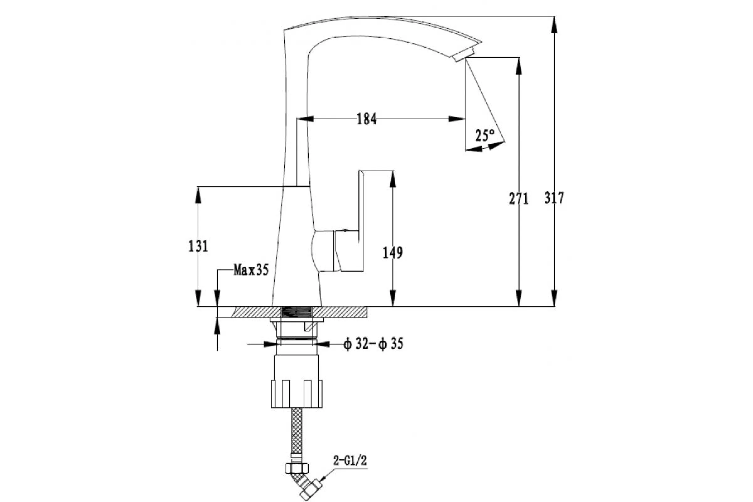 Кухонный смеситель 37235041 иней GranFest Ewigstein - Вид №1
