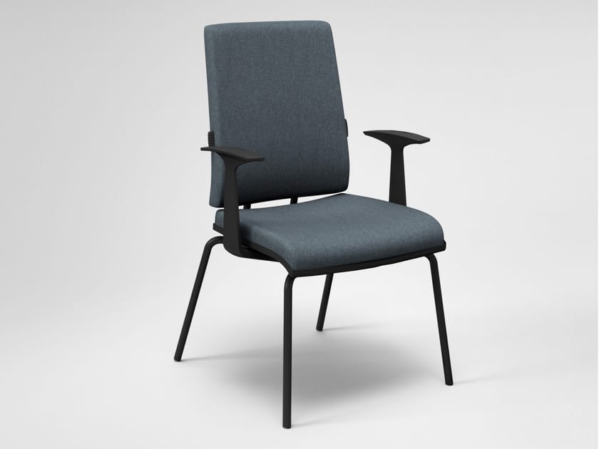 Мягкий тканевый стул с подлокотниками для залов ожидания FANTONI Seating system ARCH-00136255