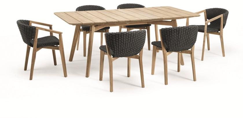 Ethimo Прямоугольный садовый стол из тика Knit Knittr01 - Вид №8