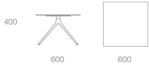 Albaplus Журнальный столик из стали с квадратной столешницей из нпл Momo sun-id-1471833 - Вид №1
