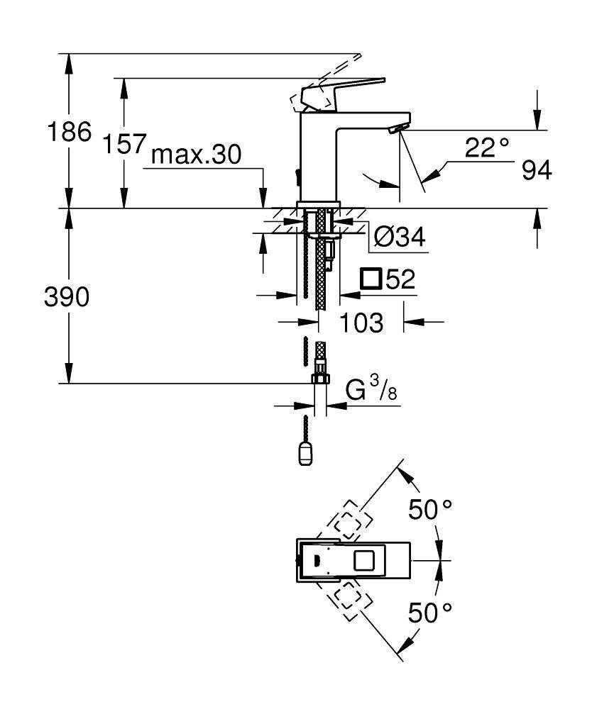 23131000 Смеситель для раковины Grohe хром  - Вид №1